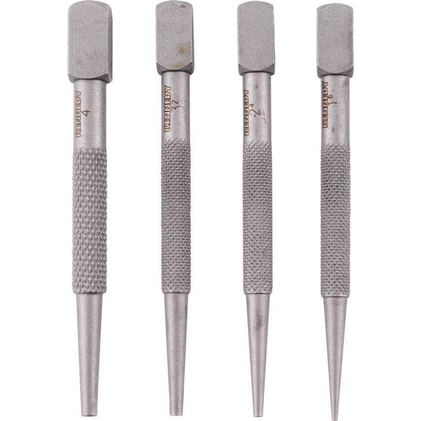 Square Head Nail Punches Set of 4