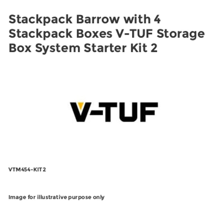 Stackpack Barrow with 4 Stackpack Boxes V-TUF Storage Box System Starter Kit 2