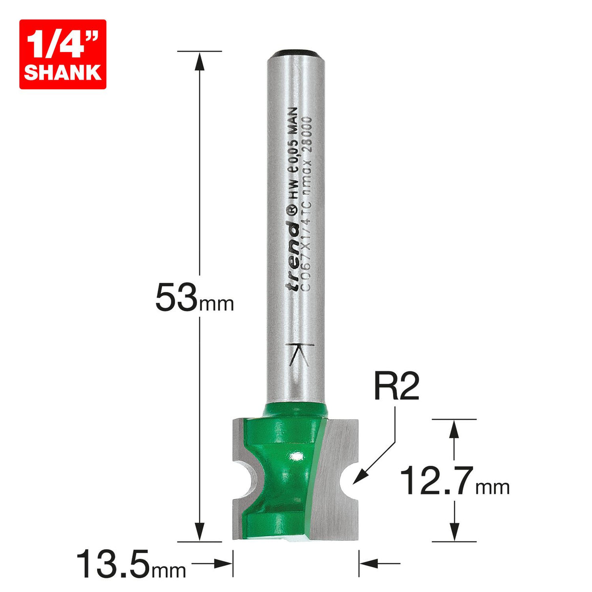Staff Bead 2mm Radius - C067X1/4TC