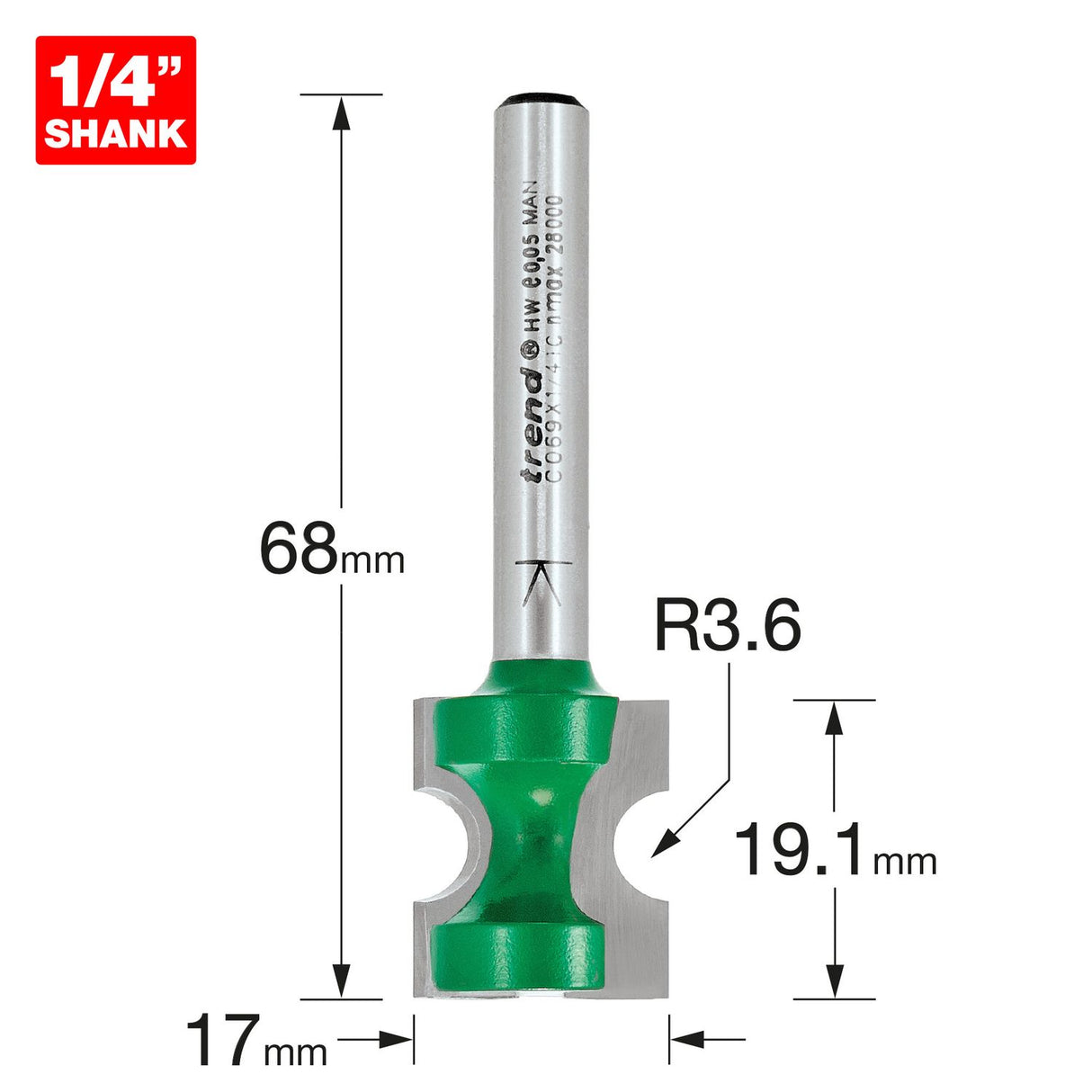 Staff Bead 3.6mm Radius - C069X1/4TC