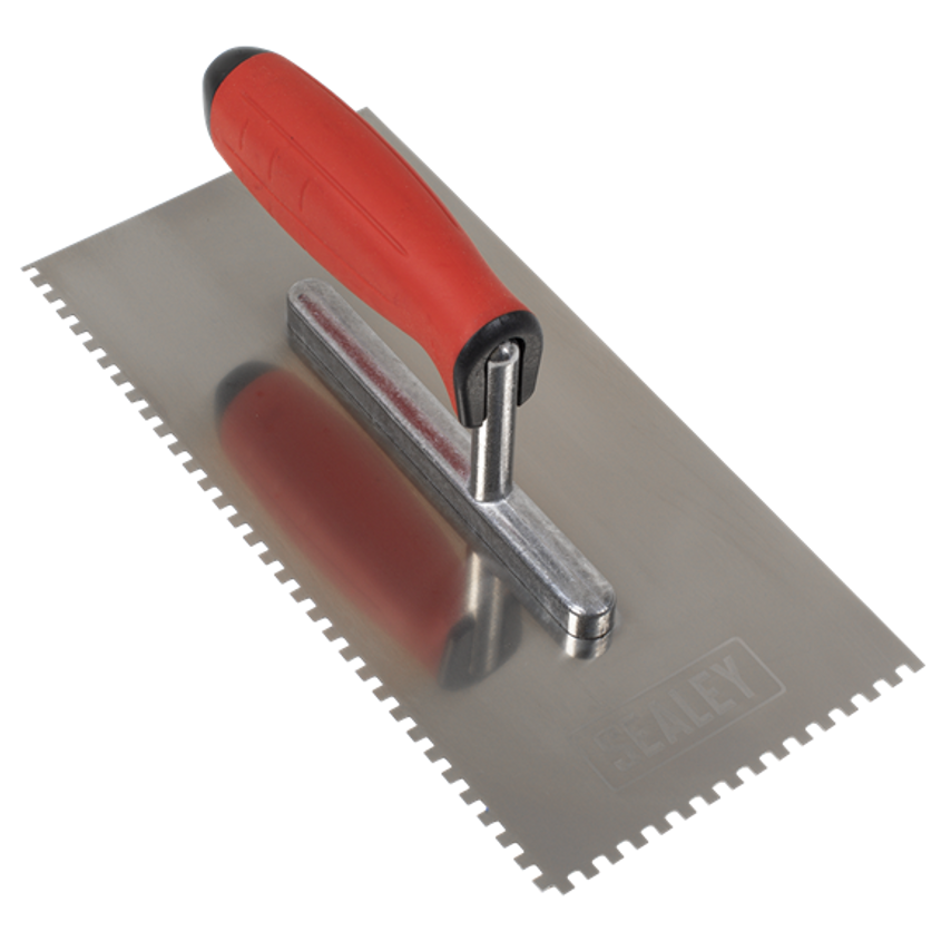 Stainless Steel 270mm Notch Trowel Rubber Handle 4mm