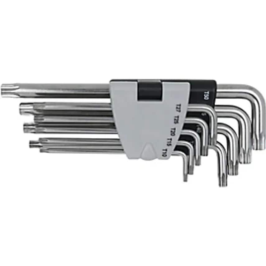Stainless Steel Angle Key Wrench Set Long Tamper Resistant Torx 9 Parts