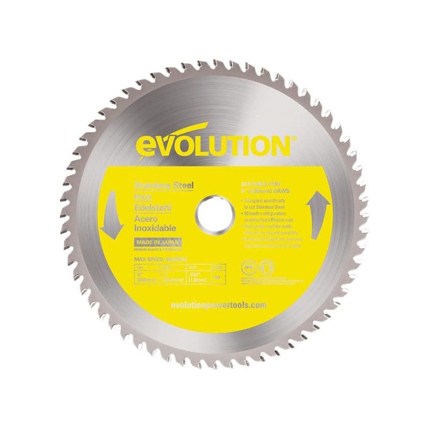 Stainless Steel Cutting Circular Saw Blade 230 x 25.4mm x 60T EVLSS2302560