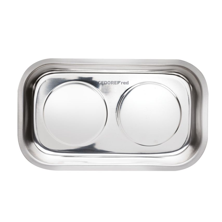 Stainless steel tray w.2xmagn. 240x140mm