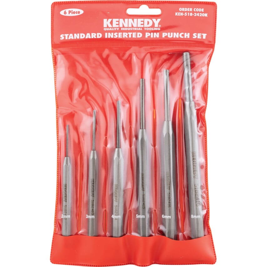 Standard Inserted Pin Punches 6 Piece Set
