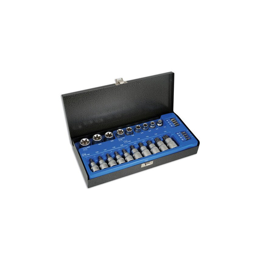 Star Socket & Bit Set 3/8"D 1/2"D 27 Piece