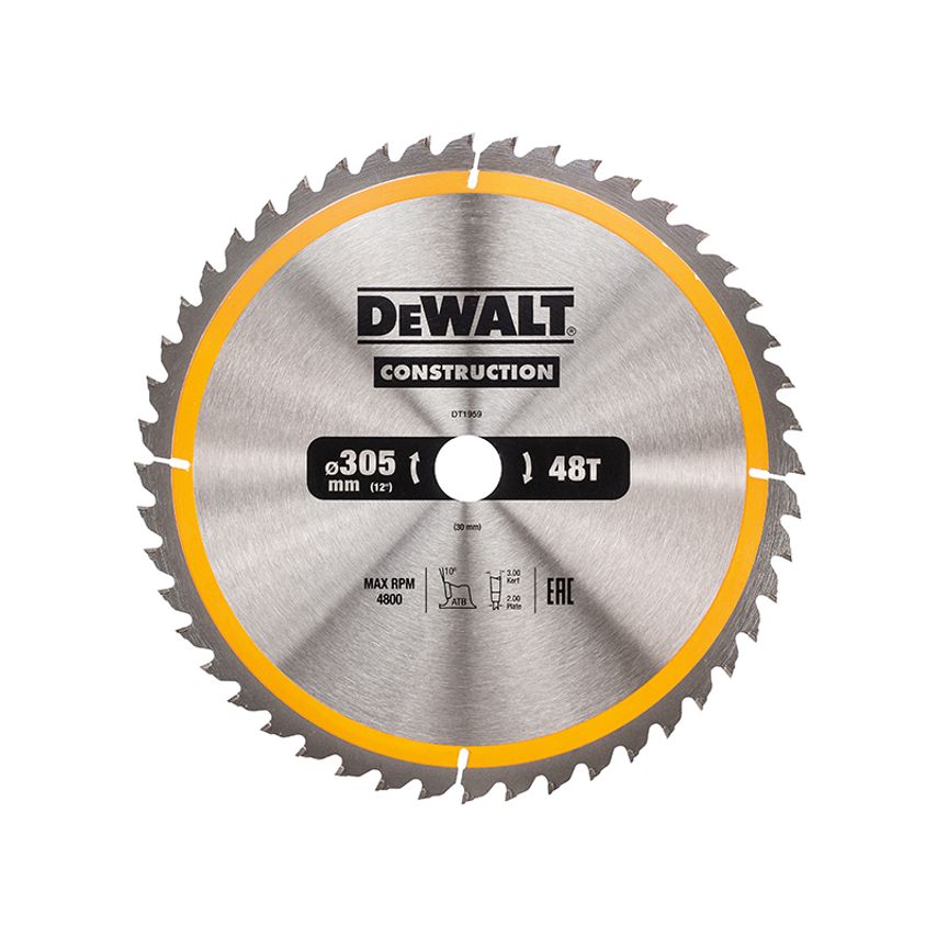 Stationary Construction Circular Saw Blade 305 x 30mm x 48T DEWDT1959QZ