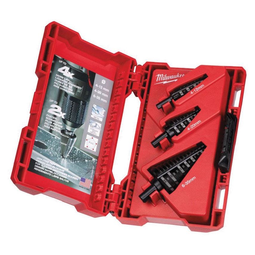 Step Drill Set (4 to 12mm, 4 to 20mm, 6 to 35mm) (3PC)