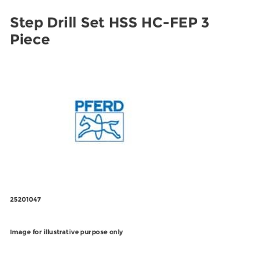 Step Drill Set HSS HC-FEP 3 Piece