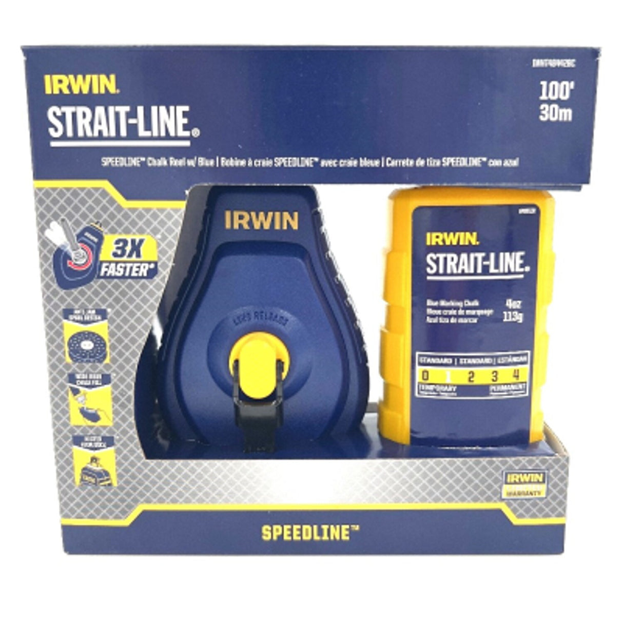 Strait-Line 100ft Chalk Reel with Blue Chalk