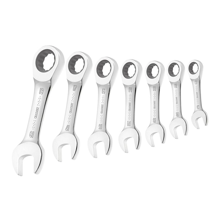Stubby Ratchet Spanner Set, 7 Piece BRIE111104B