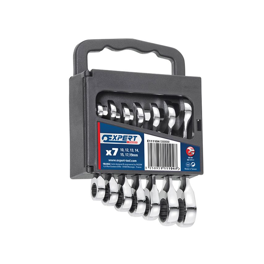 Stubby Ratchet Spanner Set, 7 Piece BRIE111104B