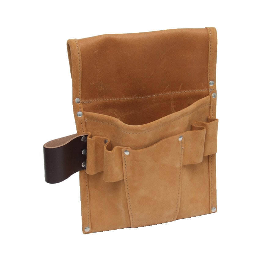 Suede 2-Pocket 5-Loop Nail & Tool Pouch