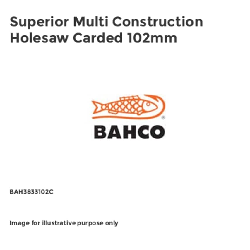 Superior Multi Construction Holesaw Carded 102mm