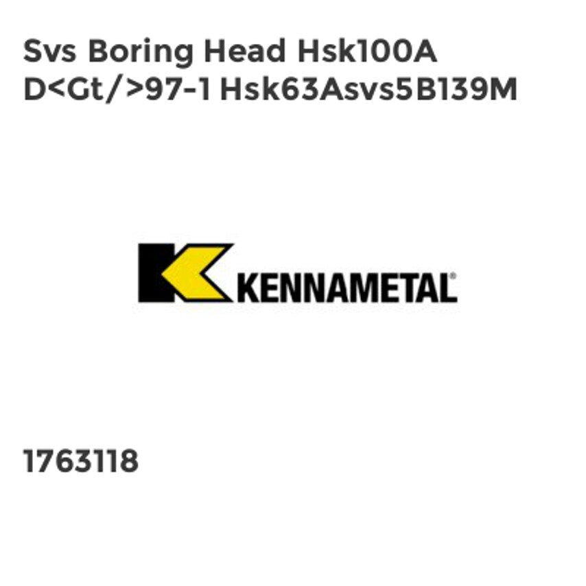 Svs Boring Head Hsk100A D<Gt/>97-1 Hsk63Asvs5B139M