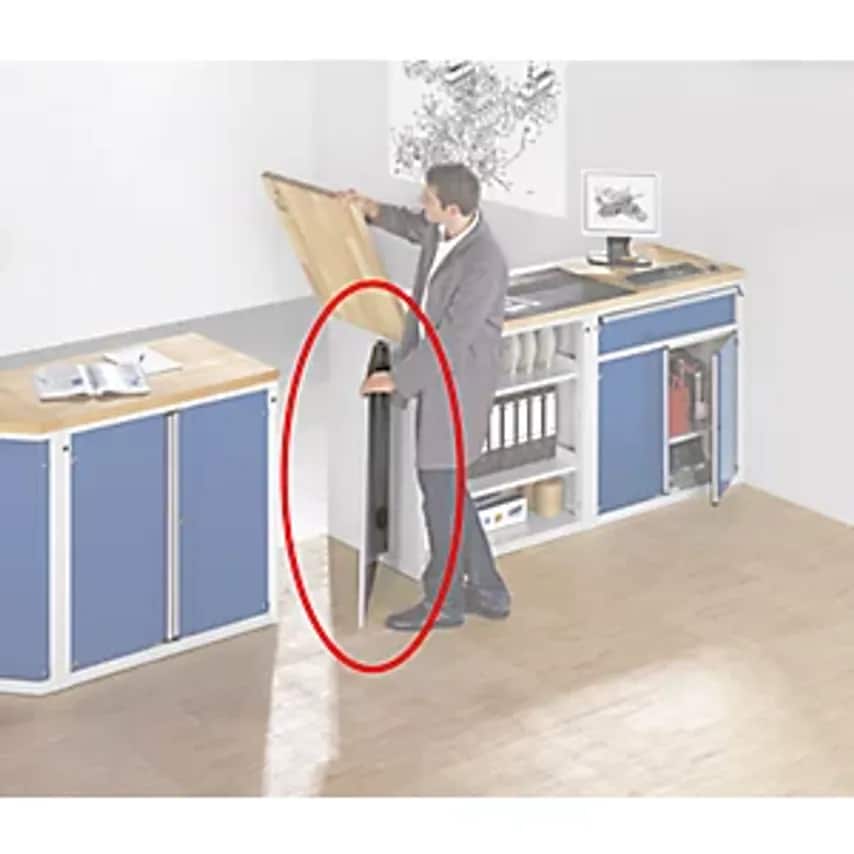 Swing Door For Material And Tool Distribution Counter, Sheet Steel, Grey, HxW 960 X 730mm