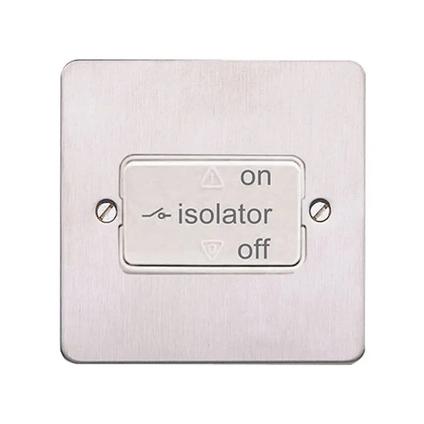 Switch 3P Fan Isolatortr Brushed Stainless Steel White Inserts - K14859BSSW