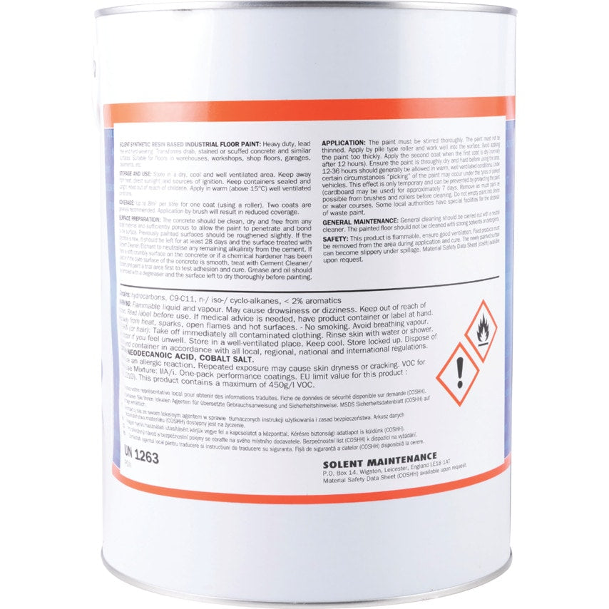 Synthetic Resin Based Industrial Dark Grey Floor Paint - 5LTR