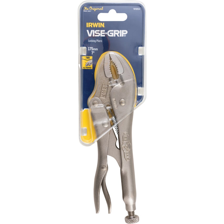 T0702EL4 - Curved Jaw Locking Pliers with Wire Cutter - 180mm-7"