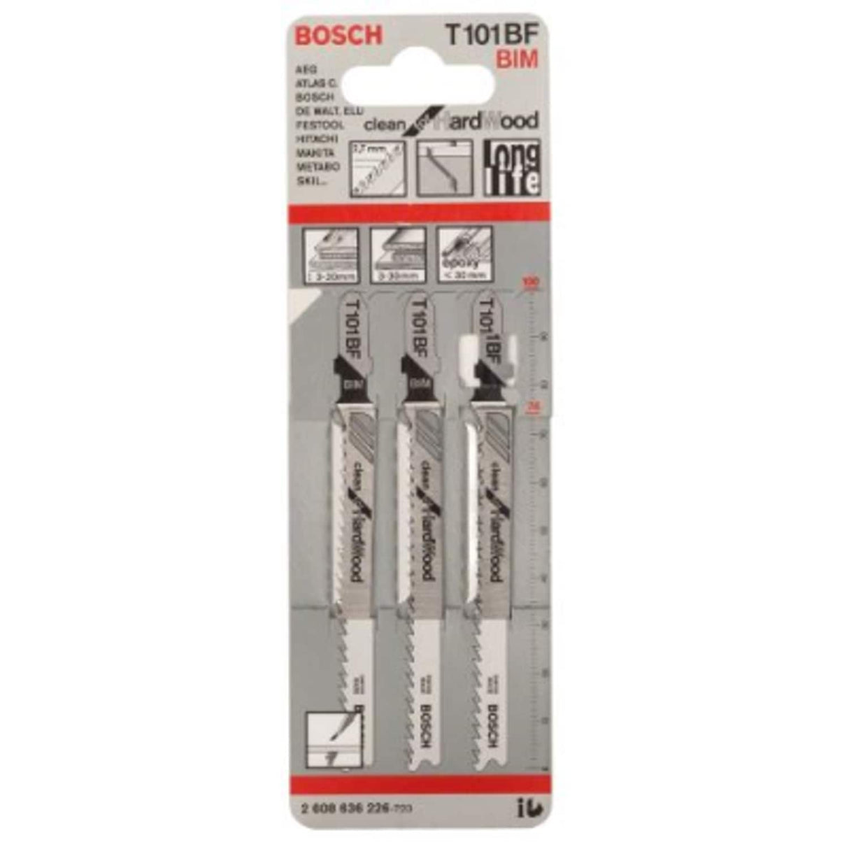 T101BF Jigsaw Blades Clean Cut for Hard Wood