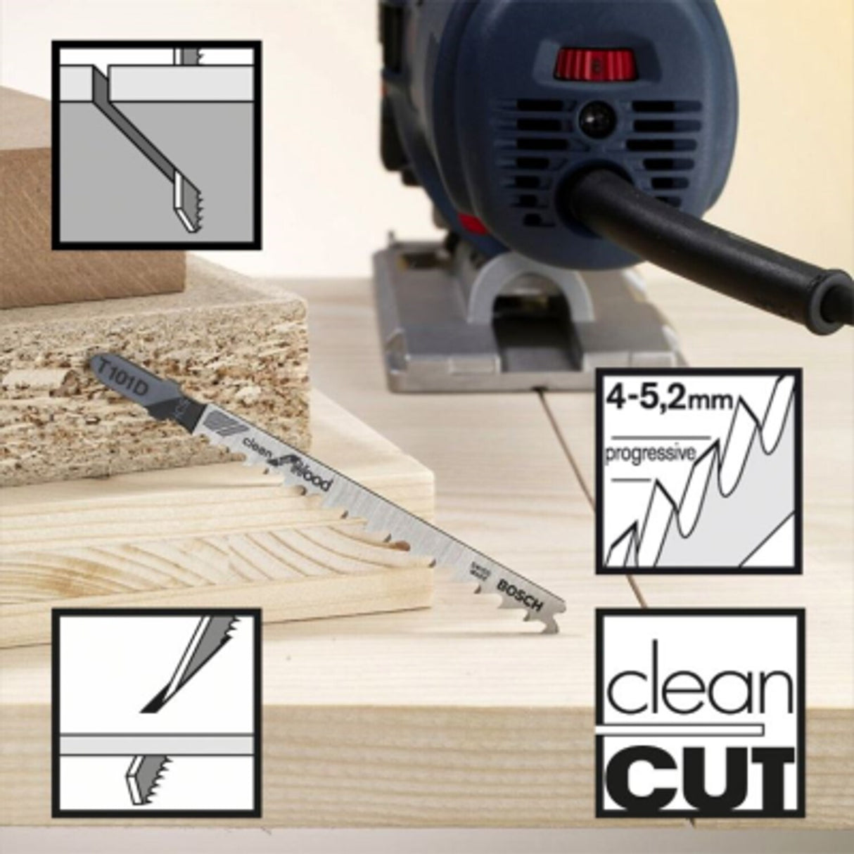 T101D Jigsaw Blades Clean for Wood