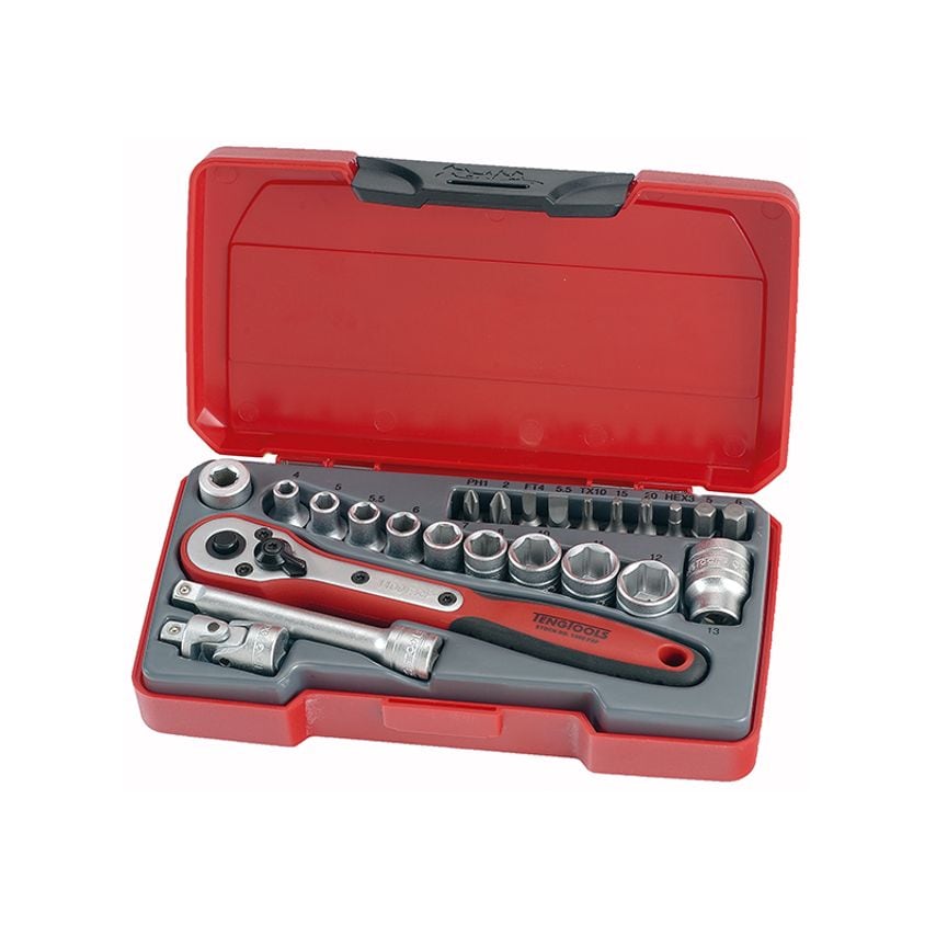 T1424 Socket Set of 24 Metric 1/4in Drive TENT1424