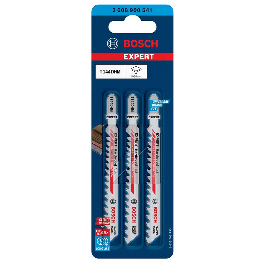 T144DHM Expert for Hardwood Fast Jigsaw Blades (3 Pack)
