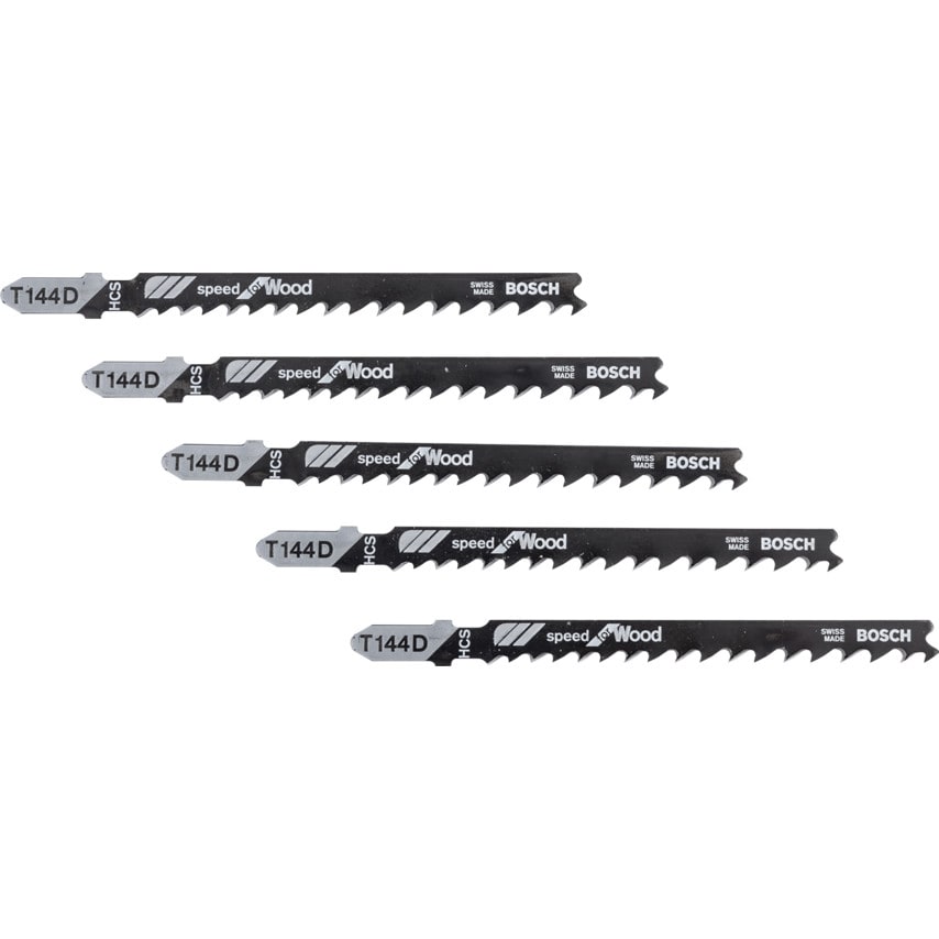 T144 D Speed for Wood Jigsaw Blades - 2 608 630 040, Pack of 5
