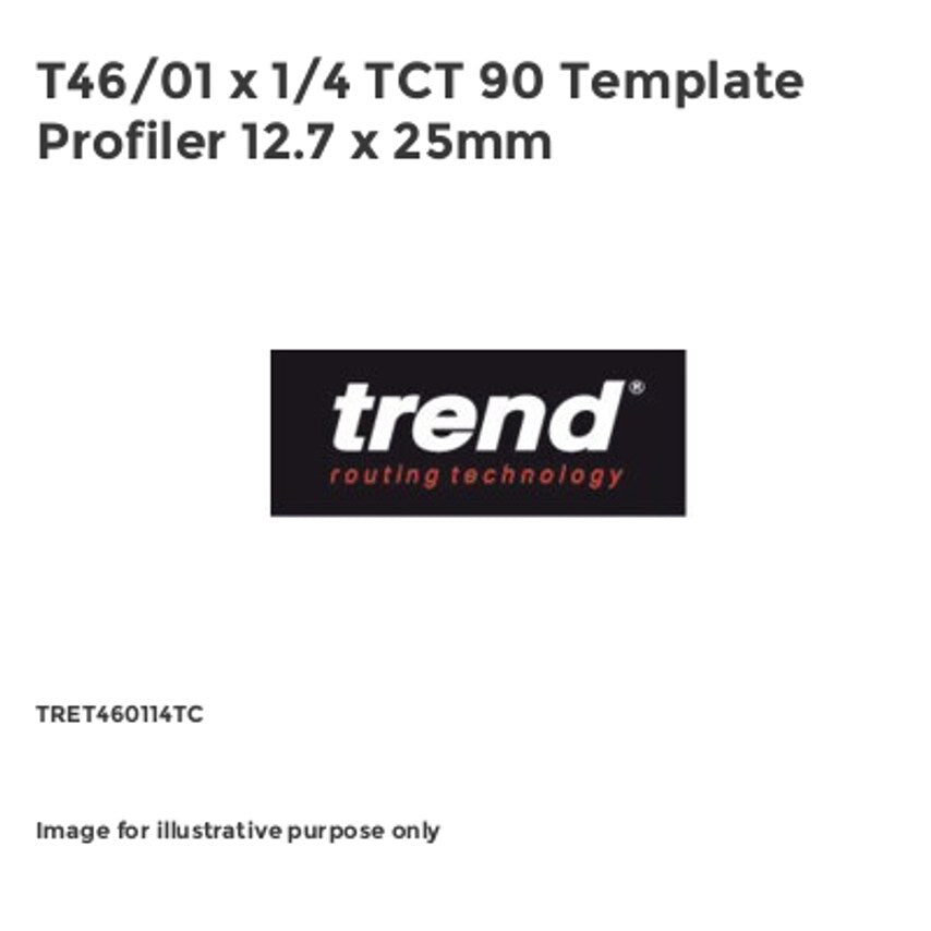 T46/01 x 1/4 TCT 90 Template Profiler 12.7 x 25mm TRET460114TC