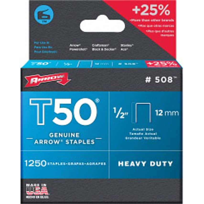 T50 Staples 12mm (Pack of 1250)