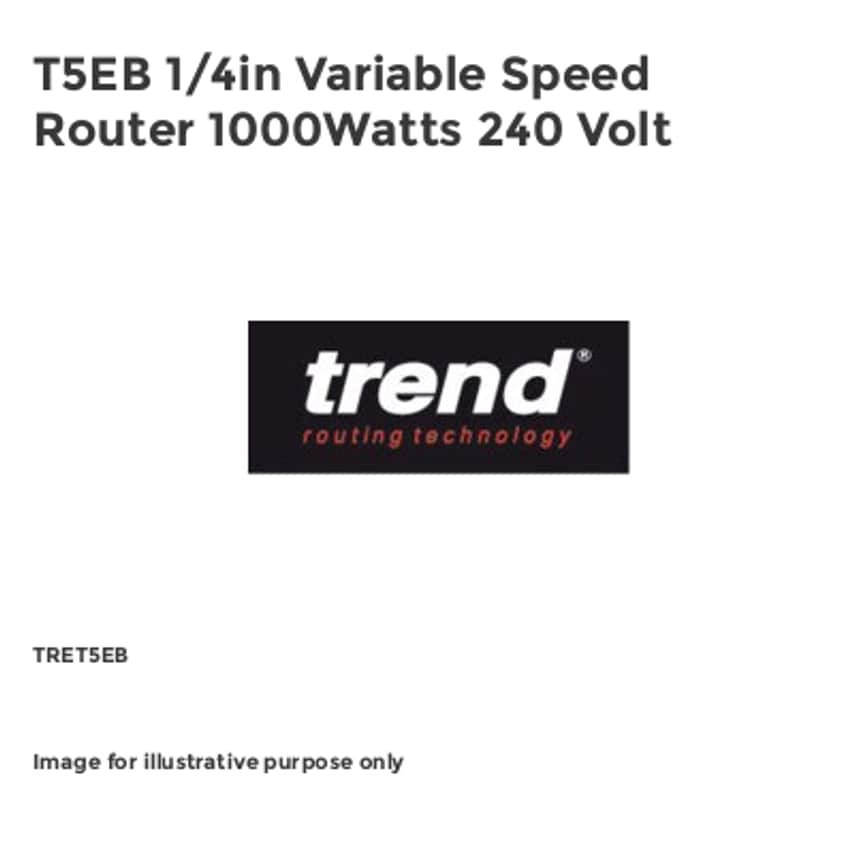 T5EB 1/4in Variable Speed Router 1000Watts 240 Volt TRET5EB