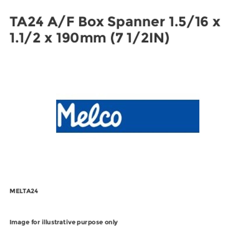TA24 A/F Box Spanner 1.5/16 x 1.1/2 x 190mm (7 1/2IN)