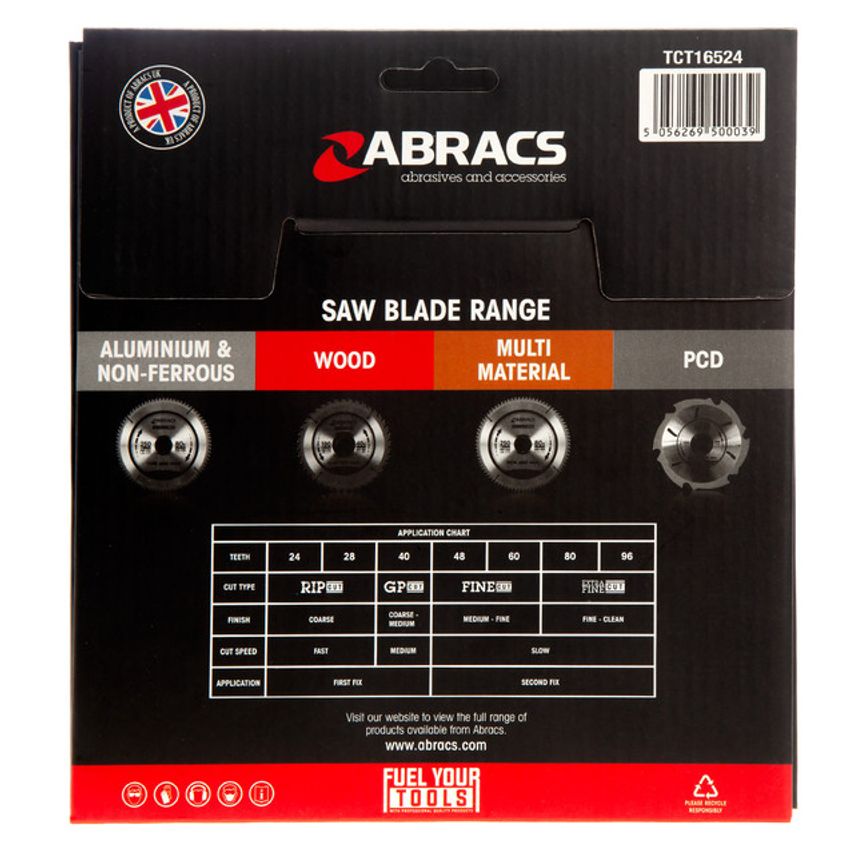 TCT16524 TCT Circular Saw Blade for Wood 165 x 20mm x 24T