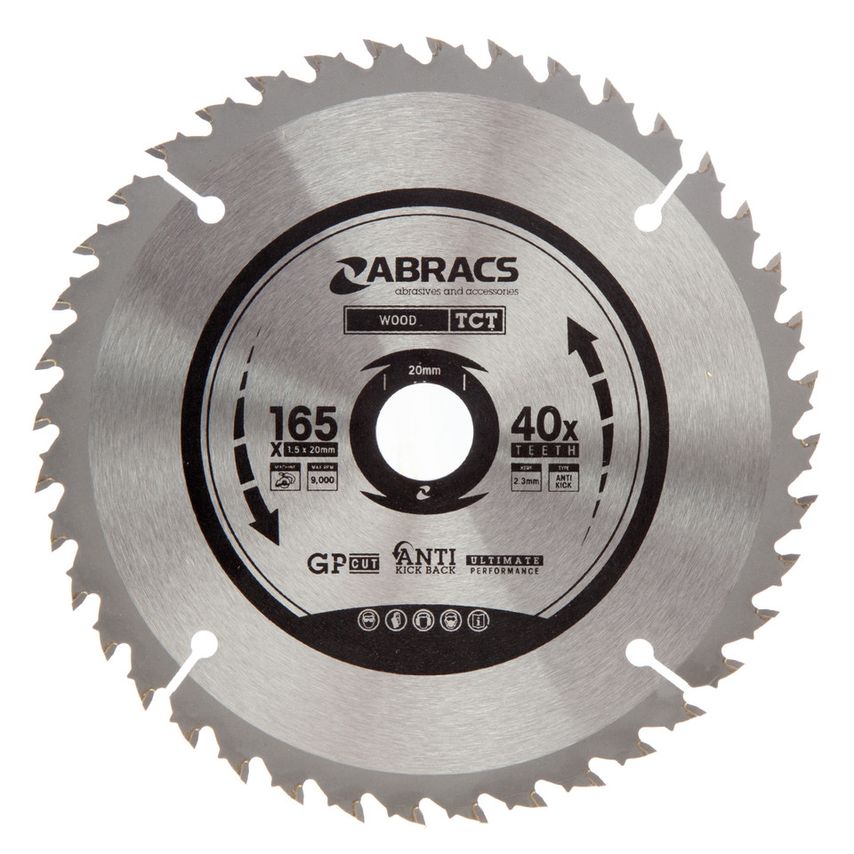 TCT16540 TCT Circular Saw Blade for Wood 165 x 20mm x 40T