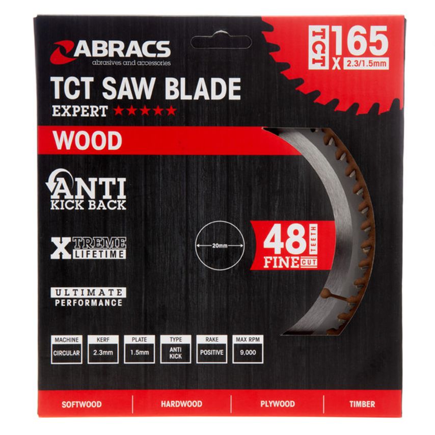TCT16548 TCT Circular Saw Blade for Wood 165 x 20mm x 48T
