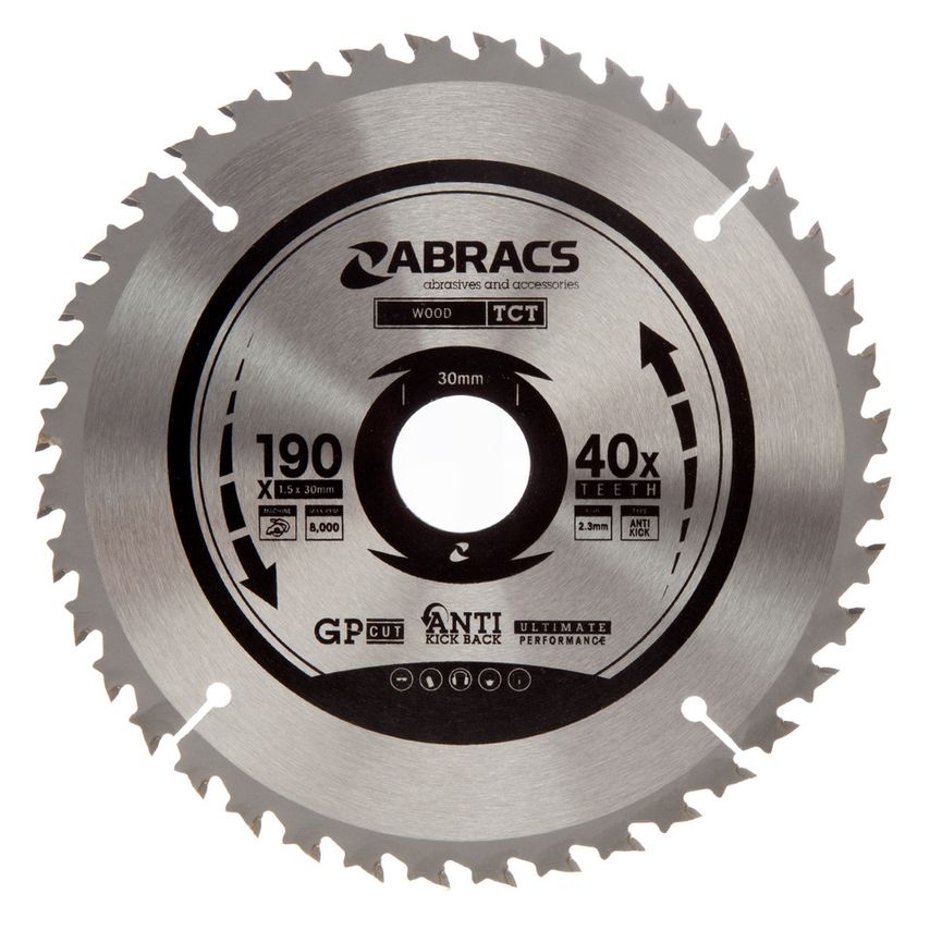 TCT19040 TCT Circular Saw Blade for Wood 190 x 30mm x 40T