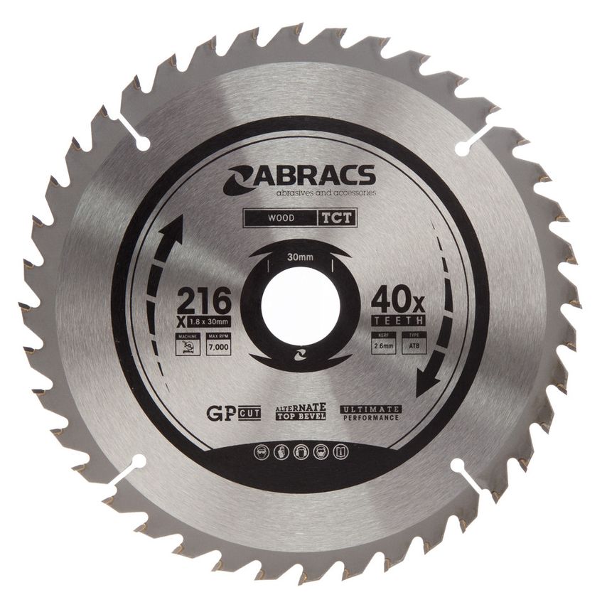 TCT21640 TCT Circular Saw Blade for Wood 216 x 30mm x 40T