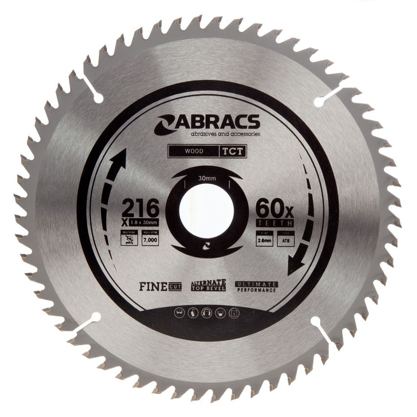 TCT21660 TCT Circular Saw Blade for Wood 216 x 30mm x 60T