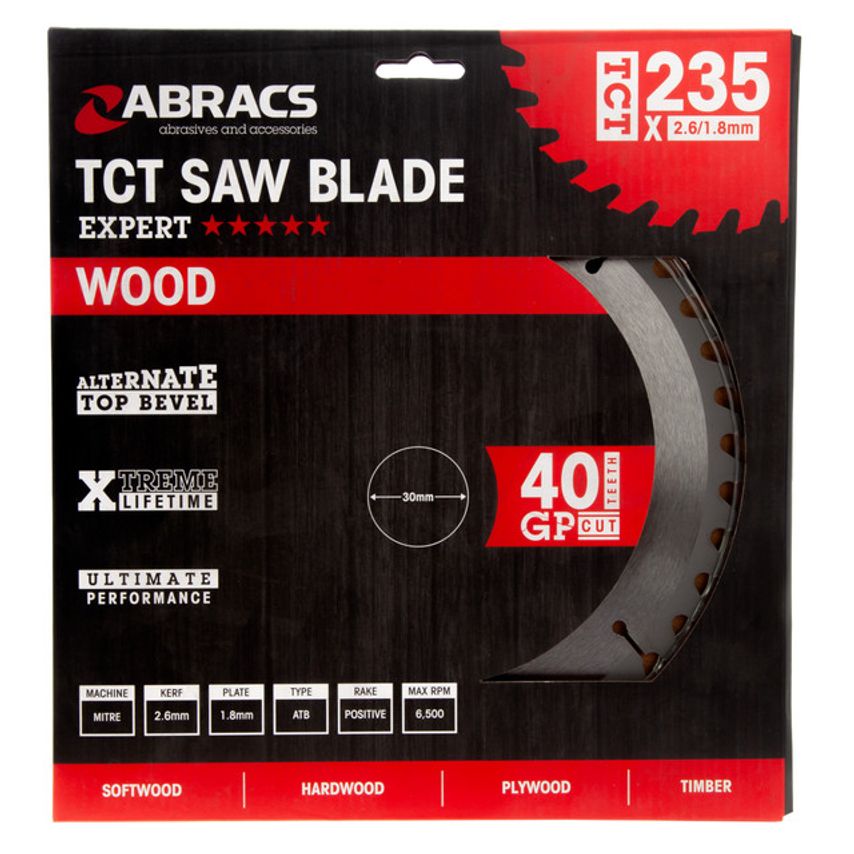 TCT23540 TCT Circular Saw Blade for Wood 235 x 30mm x 40T