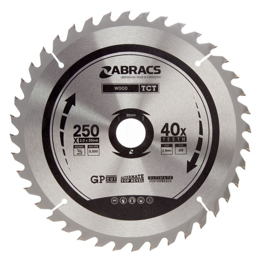 TCT25040 TCT Circular Saw Blade for Wood 250 x 30mm x 40T
