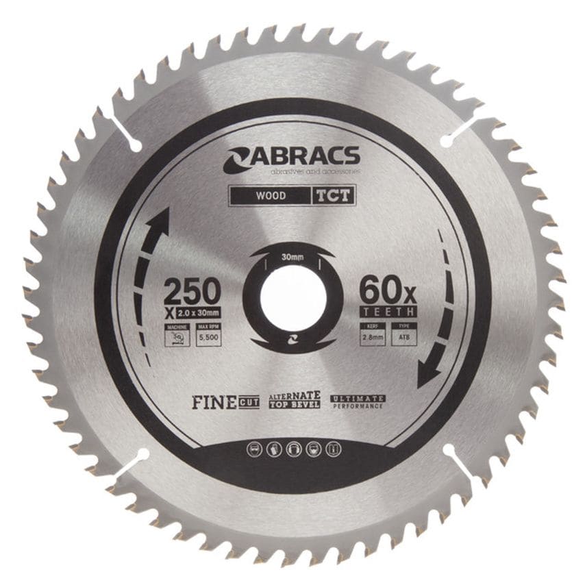 TCT25060 TCT Circular Saw Blade for Wood 250 x 30mm x 60T