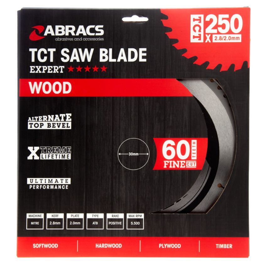 TCT25060 TCT Circular Saw Blade for Wood 250 x 30mm x 60T