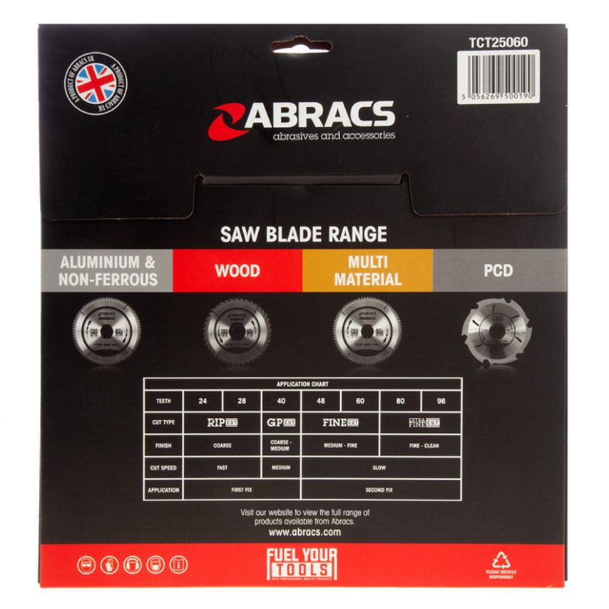 TCT25060 TCT Circular Saw Blade for Wood 250 x 30mm x 60T