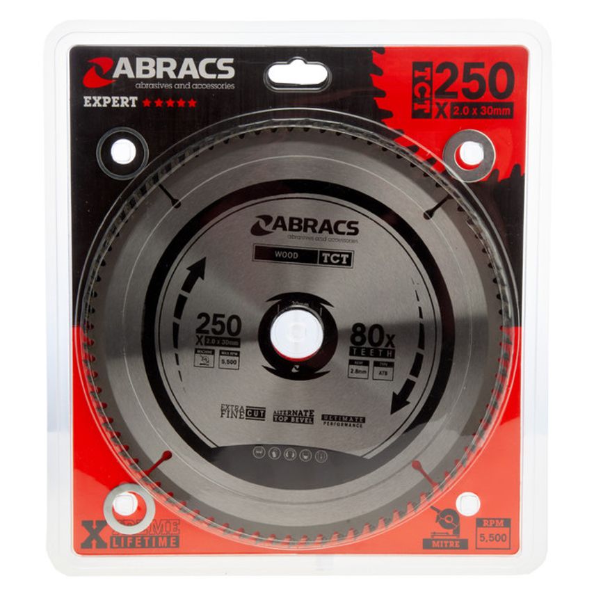 TCT25080 TCT Circular Saw Blade for Wood 250 x 30mm x 80T