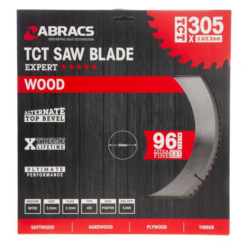 TCT30596 Extra Fine TCT Blade Wood - 305mmx30mmx96T
