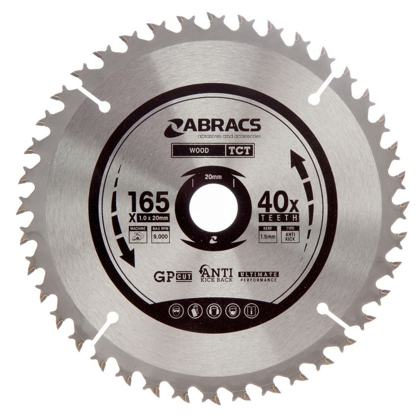 TCTC16540 TCT Cordless Circular Saw Blade for Wood 165 x 20mm x 40T