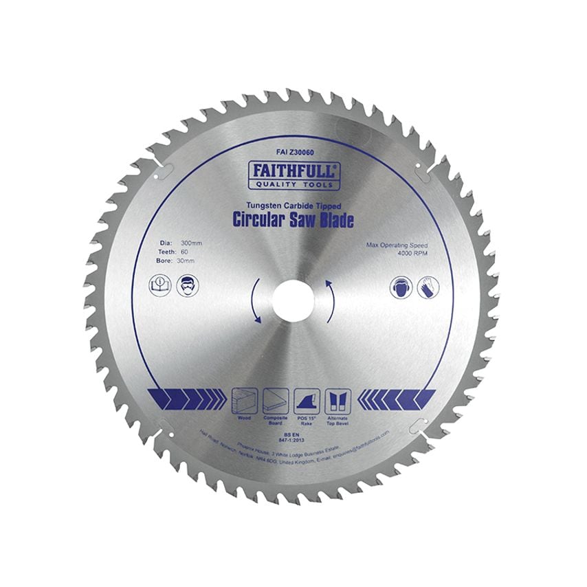 TCT Circular Saw Blade 300 x 30mm x 60T POS FAIZ30060