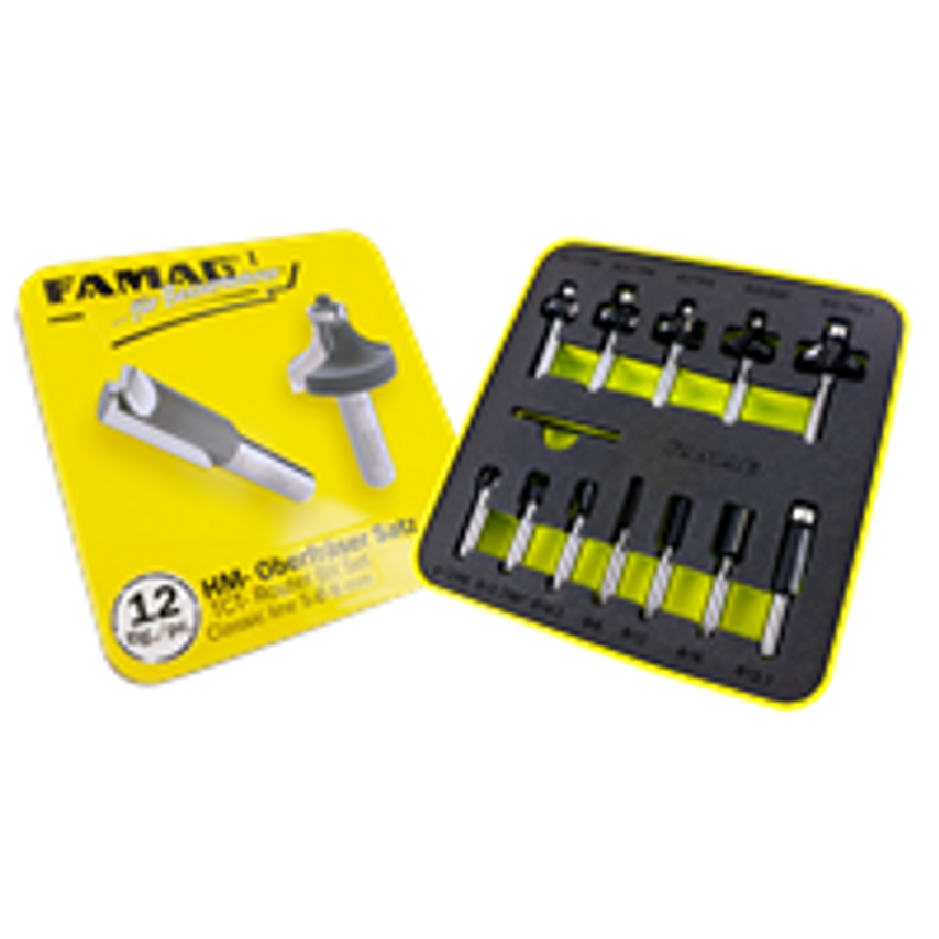 TCT Router Bit Set 'Classic Line' 12 Pieces in Metal Box, 3381812