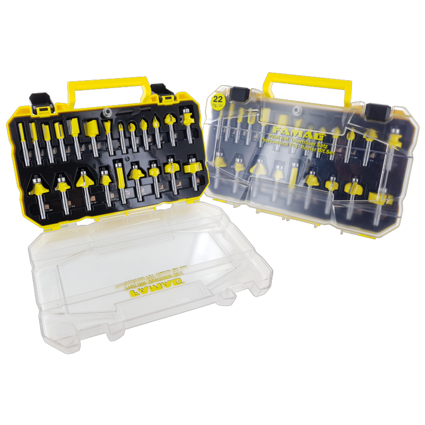 TCT Router Bit Set 'Profi Line' 22 Pieces in Plastic Box, 3382822