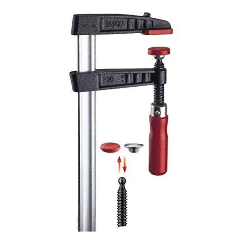 TG60S17 Malleable Cast Iron Screw Clamp TG 600/175 Wood Handle, BE100420